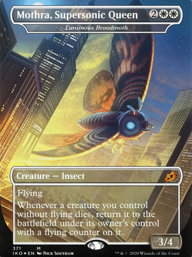 Luminous Broodmoth (IKO-371) - Ikoria: Lair of Behemoths / Mothra, Supersonic Queen (Borderless) Foil