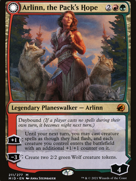 Arlinn, the Pack's Hope // Arlinn, the Moon's Fury (MID-211) - Innistrad: Midnight Hunt: (Double Faced Transform)