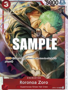 Roronoa Zoro - OP01-025 (Ultra Deck: The Three Captains) (OP01-025) - One Piece Promotion Cards Foil