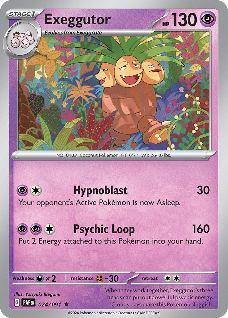 chinese exeggutor pokemon card (024/091) [Scarlet & Violet: Paldean Fates] – Danireon Cards & Games official accessory by the Best MTG Booster Boxes Characters:Franky Gumshoos