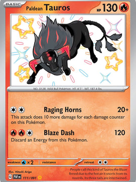 Paldean Tauros (111/091) [Scarlet & Violet: Paldean Fates]