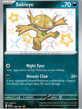 Sableye (184/091) [Scarlet & Violet: Paldean Fates]