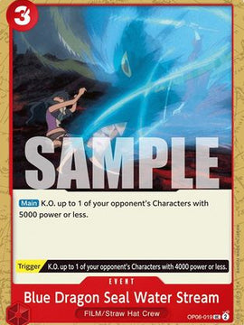 Blue Dragon Seal Water Stream (OP06-019) - Wings of the Captain