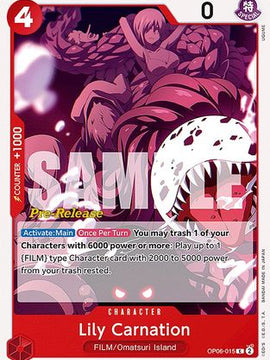 Lily Carnation (OP06-015) - Wings of the Captain Pre-Release Cards