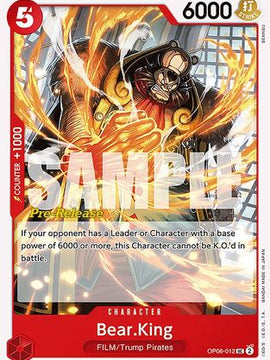 Bear.King (OP06-012) - Wings of the Captain Pre-Release Cards