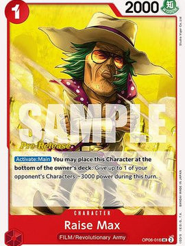 Raise Max (OP06-016) - Wings of the Captain Pre-Release Cards