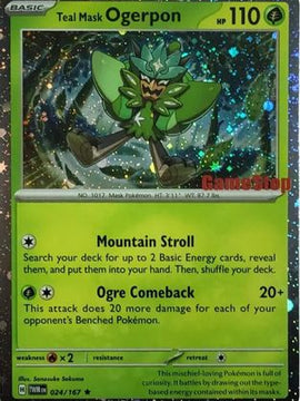 Teal Mask Ogerpon (Cosmos Holo) (Gamestop Exclusive) 24 - Miscellaneous Cards & Products Holofoil