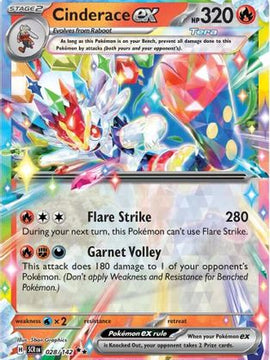 Cinderace ex 28 - SV07 Stellar Crown Holofoil