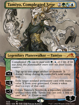 Tamiyo, Compleated Sage (NEO-306) - Kamigawa: Neon Dynasty (Borderless) Foil