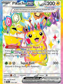 Pikachu ex 219 - SV08 Surging Sparks Holofoil