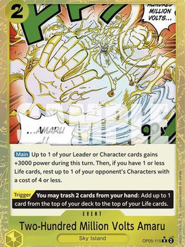 Two-Hundred Million Volts Amaru (Textured Foil) (OP05-115) - Premium Booster -The Best- Foil