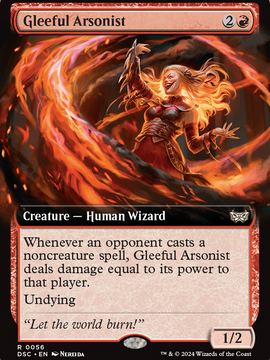 Gleeful Arsonist (DSC-056) - Duskmourn: House of Horror Commander: (Extended Art)