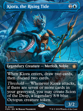 Kiora, the Rising Tide (FDN-309) - Foundations (Borderless) Foil