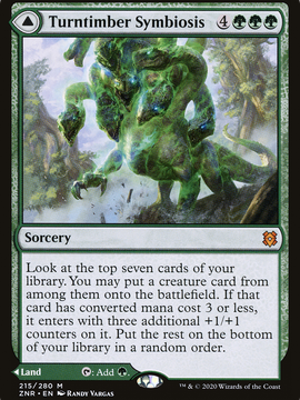 Turntimber Symbiosis // Turntimber, Serpentine Wood (ZNR-215) - Zendikar Rising