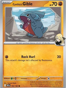 Cynthia's Gible 102 - SV10 Destined Rivals