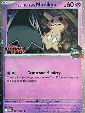 Team Rocket's Mimikyu (Prerelease) 87 - SV10 Destined Rivals Holofoil