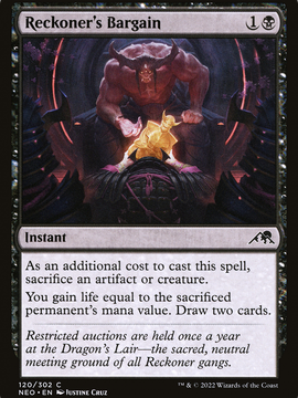 Reckoner's Bargain (NEO-120) - Kamigawa: Neon Dynasty Foil