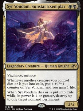 Syr Vondam, Sunstar Exemplar (EOE-231) - Edge of Eternities Foil