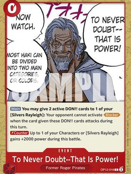 To Never Doubt--That Is Power! (OP12-016) - Legacy of the Master