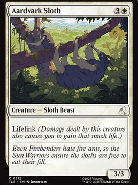 Aardvark Sloth (TLE-212) - Avatar: The Last Airbender: Eternal-Legal Foil