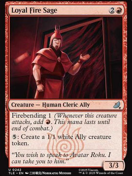 Loyal Fire Sage (TLE-242) - Avatar: The Last Airbender: Eternal-Legal Foil
