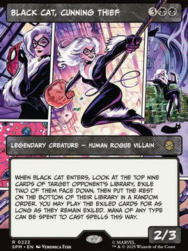 Black Cat, Cunning Thief (Borderless) (SPM-222) - Marvel's Spider-Man Foil