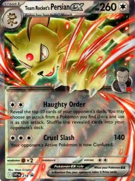 Team Rocket's Persian ex - 218 218 - SV10 Destined Rivals Holofoil
