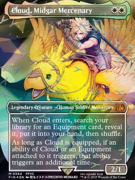 Cloud, Midgar Mercenary (Borderless) (Chocobo Track Foil) (FIN-564) - FINAL FANTASY Foil