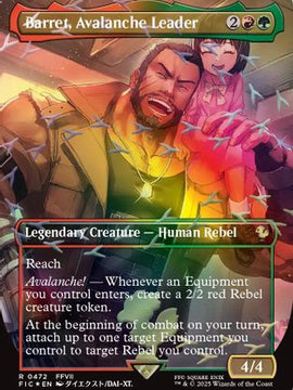 Barret, Avalanche Leader (Borderless) (Chocobo Track Foil) (FIC-472) - Commander: FINAL FANTASY Foil