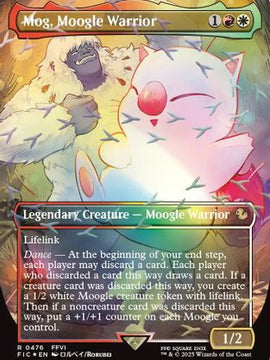 Mog, Moogle Warrior (Borderless) (Chocobo Track Foil) (FIC-476) - Commander: FINAL FANTASY Foil