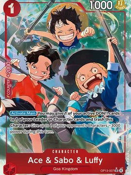Ace & Sabo & Luffy (Alternate Art) (OP13-007) - Carrying On His Will Foil