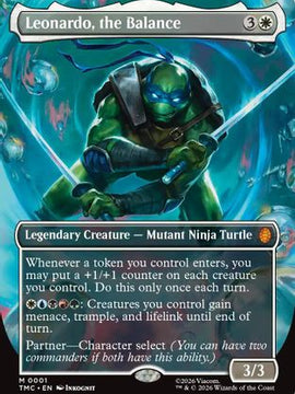 Leonardo, the Balance (0001) (Borderless) (TMC-001) - Commander: Teenage Mutant Ninja Turtles