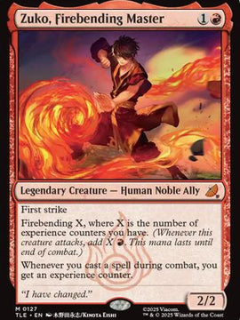 Zuko, Firebending Master (TLE-127) - Avatar: The Last Airbender: Eternal-Legal Foil