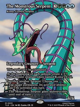 The Monstrous Serpent - Koma, Cosmos Serpent (Borderless) (TLE-051) - Avatar: The Last Airbender: Eternal-Legal