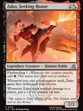 Zuko, Seeking Honor (TLE-150) - Avatar: The Last Airbender: Eternal-Legal Foil