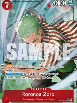 Roronoa Zoro - OP14-015 (Alternate Art) (OP14-015) - The Azure Sea's Seven Foil