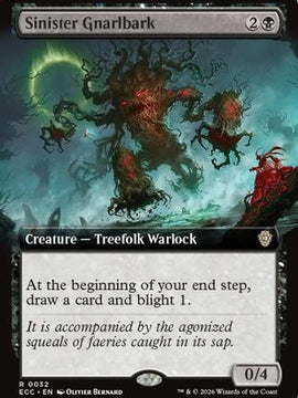 Sinister Gnarlbark (Extended Art) (ECC-032) - Commander: Lorwyn Eclipsed