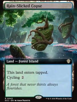 Rain-Slicked Copse (Extended Art) (ECC-043) - Commander: Lorwyn Eclipsed