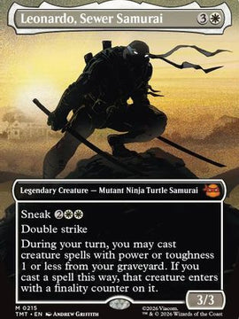 Leonardo, Sewer Samurai (Borderless) (TMT-215) - Teenage Mutant Ninja Turtles Foil