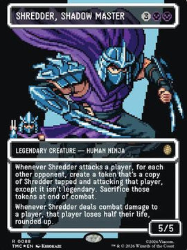 Shredder, Shadow Master (Borderless) (Surge Foil) (TMC-088) - Commander: Teenage Mutant Ninja Turtles Foil