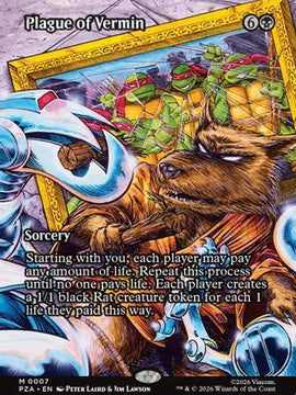 Plague of Vermin (Borderless) (PZA-007) - Teenage Mutant Ninja Turtles Eternal-Legal Foil