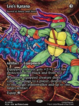 Leo's Katana - Sword of Sinew and Steel (Borderless) (PZA-018) - Teenage Mutant Ninja Turtles Eternal-Legal