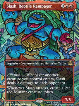 Slash, Reptile Rampager (Borderless) (TMT-208) - Teenage Mutant Ninja Turtles Foil