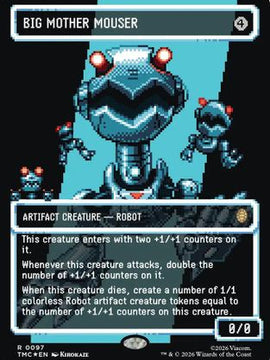Big Mother Mouser (Borderless) (Surge Foil) (TMC-097) - Commander: Teenage Mutant Ninja Turtles Foil