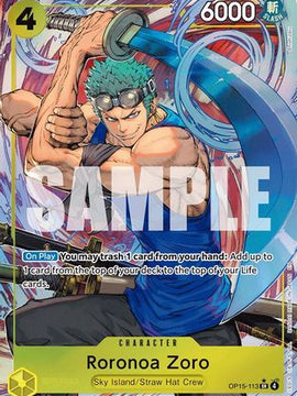 Roronoa Zoro (OP15-113) (Alternate Art) (OP15-113) - Adventure on Kami's Island Foil