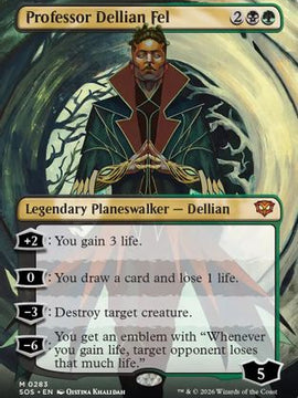 Professor Dellian Fel (Borderless) (SOS-283) - Secrets of Strixhaven