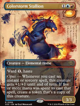 Colorstorm Stallion (Borderless) (SOS-299) - Secrets of Strixhaven Foil