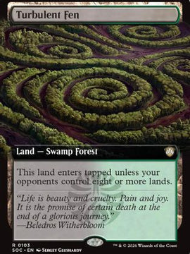 Turbulent Fen (Extended Art) (SOC-103) - Commander: Secrets of Strixhaven