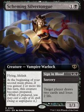 Scheming Silvertongue (Extended Art) (SOS-329) - Secrets of Strixhaven