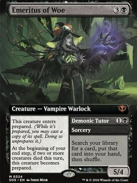 Emeritus of Woe (Extended Art) (SOS-324) - Secrets of Strixhaven